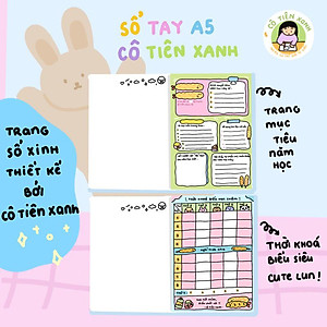 Sổ Tay Lò Xo A5 Kẻ Ô Vuông 100 Trang 100gsm - Cô Tiên Xanh - Cửa Hàng Bánh Kẹo
