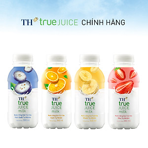 Thùng 24 chai combo mix sữa dâu, cam, chuối, việt quất tự nhiên TH True Juice Milk 300ml (300ml x 24 chai)