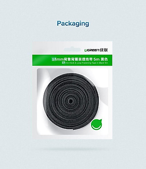Ugreen UG70110LP124TK 1M cỡ 15mm băng dán Velcro màu đen ngang 1.5cm - HÀNG CHÍNH HÃNG