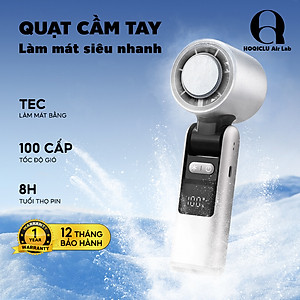 Quạt sạc mini Cầm Tay K801, sạc nhanh, màn hình LED - Quạt sò lạnh - Hàng chính hãng