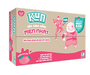 Thùng 48 Hộp Sữa Chua Uống Hương Kem Dâu KUN 110ml/hộp