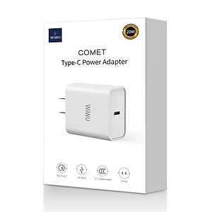 Adapter cóc củ sạc Type C sạc nhanh 20W chuẩn PD Type C 3.0 và Quickcharge 3.0 hiệu WIWU Comet RY-U56 trang bị công nghệ chip sạc thông minh, thiết kế siêu nhỏ gọn, cổng cắm US-UK - Hàng nhập khẩu