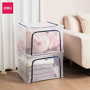 Túi Vải Đựng Quần Áo, Chăn Ga Gối Màn Gấu Bông, Sách Vở Khéo Khoá Deli - Hộp Vải Đựng Đồ Đa Năng Khung Thép Chịu Lực Cao Cấp - Nhiều Size Kích Cỡ Lớn Nhỏ