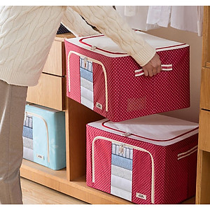 Bộ 2 Túi Đựng Chăn Màn Có Chọn Màu – Combo 2 Túi Vải Quần Áo Khung Sắt Gấp Gọn Cao Cấp Amalife