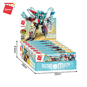 Đồ chơi xếp hình, lắp ráp người máy robot Qman 1412: Người máy hợp kim (419 mảnh ghép)