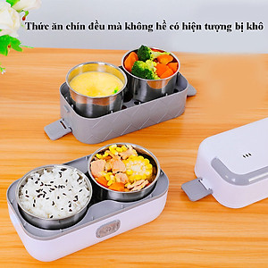 Hộp Cơm Cắm Điện Đời Mới Chính Hãng MINIIN, Hâm Nóng, Giữ Nhiệt, Nấu Chín Cơm Và Thức Ăn, 2 Tầng Nhỏ Gọn, 4 Bát Innox Không Gỉ, Tặng Kèm Bộ Đũa Và Thìa, Đa Chức Năng, Dễ Dàng Vệ Sinh
