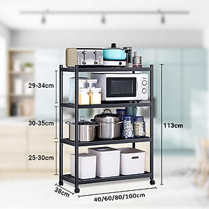 Kệ lò vi sóng đa năng Thép Carbon cao cấp Vando, kệ để đồ nhà bếp siêu chịu lực 300kg sơn tĩnh điện chống bong tróc, kệ nhà bếp 