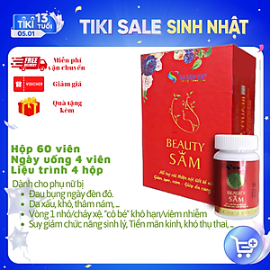 Viên uống Đẹp Da (BeautySAM) - Da sáng bóng, nhẵn mịn, hồng hào từ bên trong một cách tự nhiên, nâng cao thể trạng, thải độc và thanh lọc cơ thể, Cải thiện nội tiết tố nữ