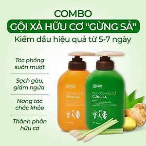Combo Gội Xả Gừng sả-Cocayhoala- giảm gàu, giảm nấm ngứa, dung tích 440g