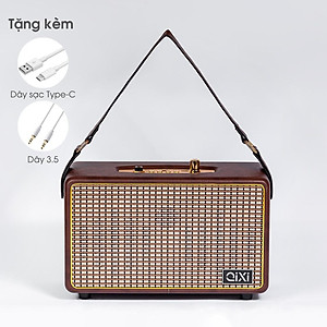 Loa bluetooth QIXI SK-2025 - Loa nghe nhạc bọc da thiết kế cổ điển sang trọng - Hệ thống loa 2.1 công suất 20W âm thanh trầm ấm - Tích hợp cổng micro 6.5mm - Đầy đủ các cổng kết nối Bluetooth, AUX, USB, TF card - Dung lượng pin cao - Hàng nhập khẩu