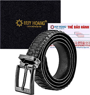 Thắt Lưng Nam Da Trăn VIP Đầu Kim Huy Hoàng HT4327 - Đen