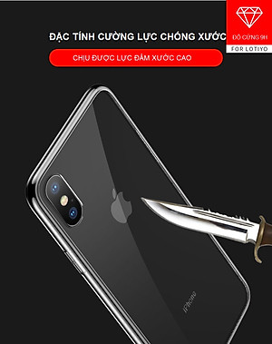 Ốp Lưng Kính Cường Lực Trong Suốt Hoàn Toàn. Lưng Kính Không Ố Vàng, Viền Máy Dẻo Cho Iphone X/ XS/ XS Max/ XR/ 7/8 Plus