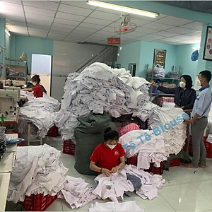 Bộ quần áo Blouse điều dưỡng nam nữ có viền xanh cho thực tập sinh - áo điều dưỡng, y tá có cầu vai xanh