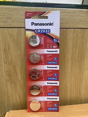 5 Viên Pin CR2032 3V Panasonic Lithium thay pin Smartkey , Cmos , Pin thay Airtag - Hàng chính hãng