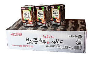 Thùng 24 Hộp Sữa Đậu Đen, Óc Chó, Hạnh Nhân Sahmyook Foods (140ml / Hộp)