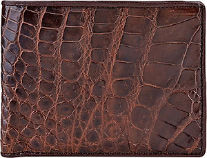 Ví Nam Da Cá Sấu Huy Hoàng HT2245 (12.5 x 10 cm) - Nâu Đỏ