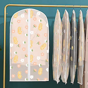 Túi bọc quần áo treo tủ chống bụi chống ẩm mốc Deli, Túi bọc trùm quần áo PEVA có khóa loài dày dặn, sắp xếp tủ quần áo