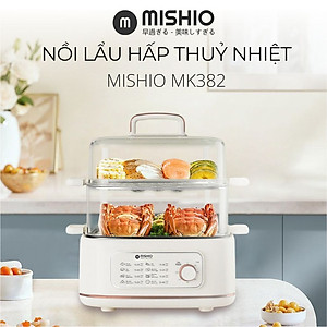 Nồi lẩu hấp thủy nhiệt Mishio MK382 khay hấp inox 304 - Hàng chính hãng