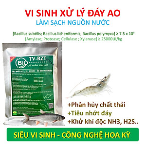 VƯỜN SINH THÁI - Chế phẩm vi sinh hồ cá, tôm BZT. Xử lý nước, làm sạch nhớt đáy ao. Ức chế tảo lam, khí độc. Hàng tỷ bào tử hữu hiệu từ HOA KỲ