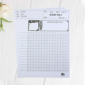 Giấy kiểm tra 4 ô ly trắng dày viết êm không lem, kẻ sẵn tiện lợi cho học sinh, 12 tờ đôi  GKTL1-04 Green Art - Hàng chính hãng