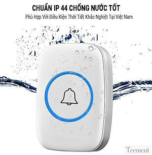 Chuông Cửa Không Dây Thông Minh Teement TM01 , Chống Nước Khoảng Cách Sử Dụng Trong 300M - Hàng Chính Hãng