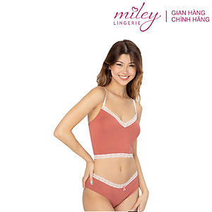 Bộ Đồ Lót Nữ Cotton Lụa Phối Ren Miley Lingerie BRC0513_FCP0511