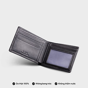 Ví nam da bò Lata ( Thời trang nam gấp 2 dáng ngang - Ví da thật LVN97 )