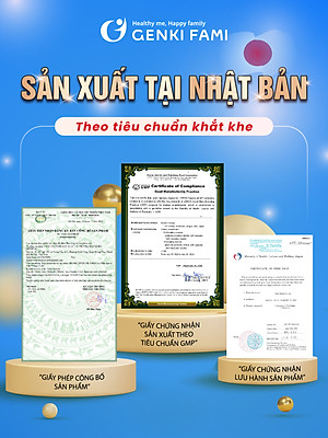 Dầu Gan Cá Mập Omega 3 Astaxanthin Genki Fami Nhật Bản, Bổ Mắt, Bổ Não Tốt Cho Tim Mạch Hộp 90 viên