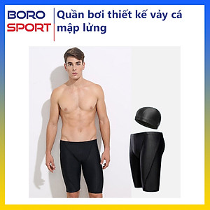 Quần Bơi Lửng Cho Nam Với Thiết Kế Vảy Cá Mập Yesure Chống Thấm Nước , Nhanh Khô Tặng Kèm Nón Bơi Vải chống nước, có thể dùng cho vận động viên chuyên nghiệp hoặc người có sở thích đi bơi