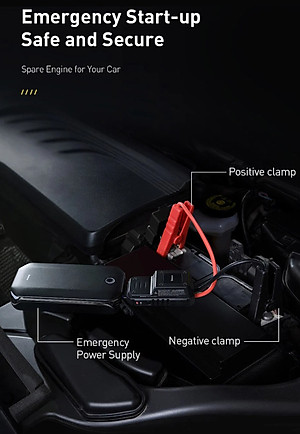 Bộ kích nổ ô tô, xe hơi kiêm pin sạc dự phòng nhãn hiệu Baseus cao cấp CRJS01-01 - Hàng Nhập Khẩu