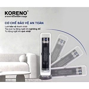 Sưởi gốm Koreno ,có điều khiển, không khô da,không chói mắt hàng chính hãng