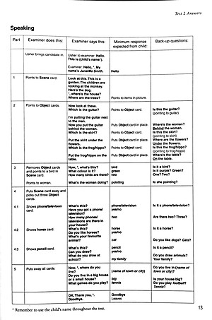 Cambridge Young Learners English Tests Second edition Starters 3 Answer Booklet