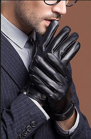 Găng tay nam da cừu BHY8791 Bao tay da thật nam. Lót lông giữ ấm, cán gió, chống ngấm nước. Hàng chính hãng