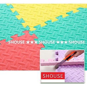 Thảm Xốp Ghép lót sàn cho bé Shouse 30x30cm Korea, vân gỗ gấp gọn xpe