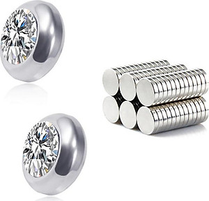 Bông Tai Nam Châm Đính Đá Màu Titan Không Đen TT 2445 – 1 Cặp