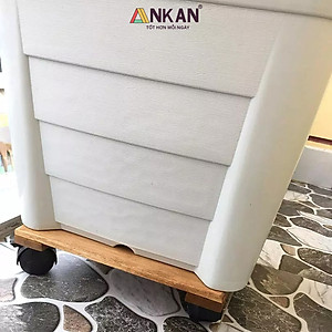 Combo 2 đôn chậu cây cảnh có bánh xe màu vàng cạnh 30cm dùng để đặt chậu cây chậu hoa, tiêu chuẩn xuất khẩu Châu Âu, thương hiệu ANKAN