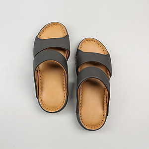 Dép nam hai quai ngang cao cấp da thật KEEDO TL01