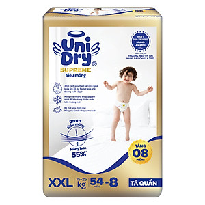 [Mẫu mới] Tã quần Unidry G3X Supreme siêu mỏng size XXL - 54+8 miếng