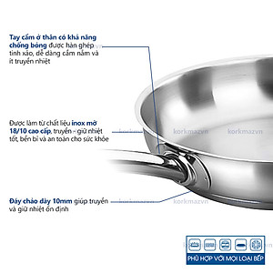 Chảo inox 18/10 Korkmaz Proline 24 cm - 1.8 lít