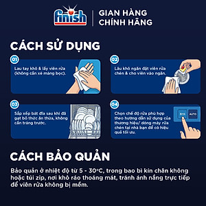 Viên Rửa Chén Bát Hương Chanh Finish Powerball Power Essential Lemon Sparkle - Túi 100 viên siêu tiết kiệm