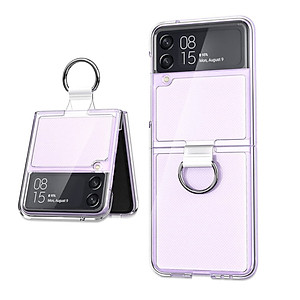 Ốp lưng chống sốc trong suốt kèm iring cho Samsung Galaxy Z Flip 4 hiệu Likgus Cover Ring (chất liệu cao cấp, thiết kế iring chống rơi rớt) - hàng nhập khẩu