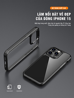 Ốp lưng chống sốc lưng trong dành cho iPhone 15 / 15 Plus / 15 Pro / 15 Pro Max - Hàng chính hãng
