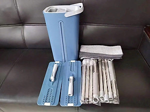 Cây lau nhà tự vắt thông minh, bộ lau nhà (1 thùng + 2 cây lau + 8 bông lau) đầu xoay 360 độ cao cấp