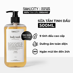 Bộ đôi tắm sạch toàn thân Men Stay Simplicity: Sữa tắm tinh dầu cao cấp 500ml và Dung dịch vệ sinh nam làm sạch & ngăn mùi 80ml