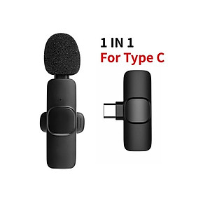 Micro thu âm không dây K9 cài áo lọc tiếng ồn cao cấp dùng để Livestream, quay video, ghi âm cho điện thoại - Hàng chính hãng