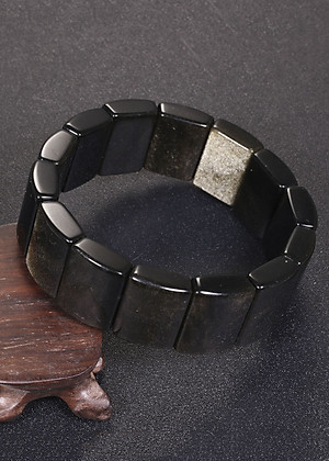 Vòng tay đá tektit bản vuông 19x15mm mệnh thủy,mộc - Ngọc Quý Gemstones