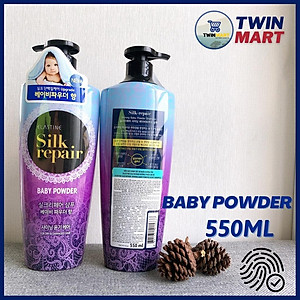 Dầu gội chăm sóc và nuôi dưỡng tóc Elastine Silk Repair Baby Powder 550ml sản xuất tại Hàn Quốc