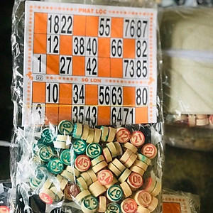 Bộ đồ chơi lô tô 90 số bằng gỗ in màu sắc nét - trò chơi hot ngày tết