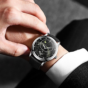 Đồng hồ cơ nam tự động DIZIZID Automatic chính hãng - Dây da cao cấp - Chống nước tốt - Thiết kế dải ngân hà dạ quang chuyển động độc đáo DZCTD99