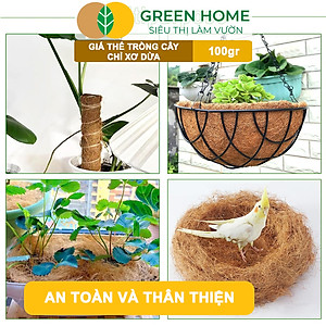 Chỉ Xơ Dừa Greenhome, Bao 100gr, Chuyên Dùng Giá Thể Trồng Lan, Kiểng Lá, Đắp Gốc Giữ Ẩm Cây Trồng